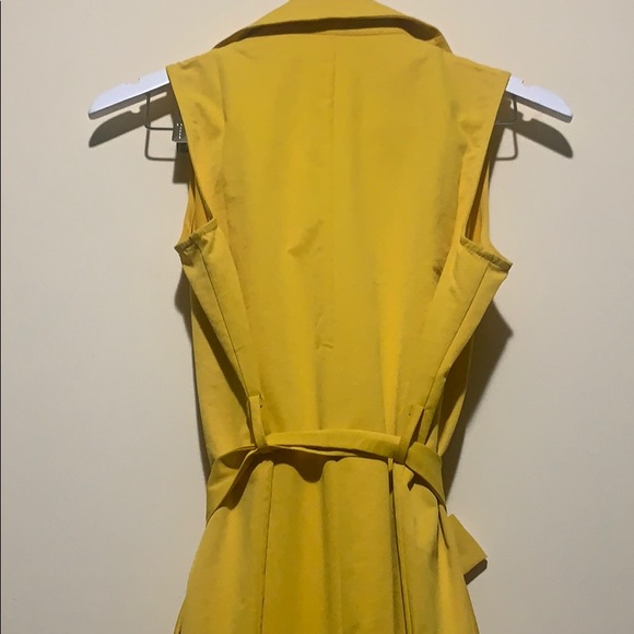 NWOT Gorgeous Long Trench Coat Yellow Vestπππ - Picture 4 of 11